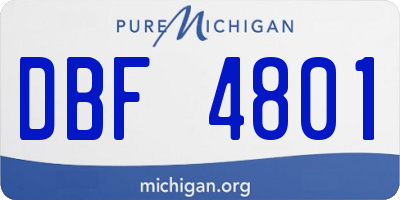 MI license plate DBF4801