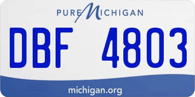 MI license plate DBF4803