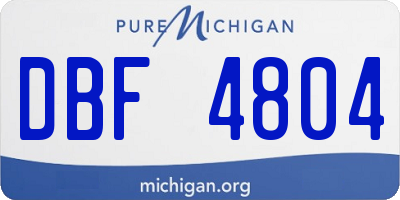 MI license plate DBF4804