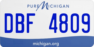 MI license plate DBF4809