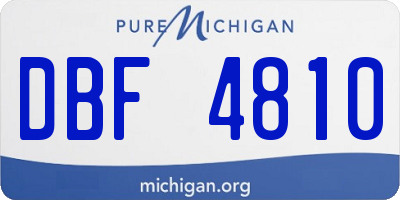 MI license plate DBF4810