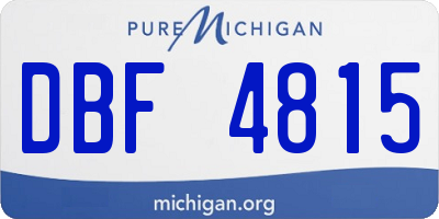 MI license plate DBF4815