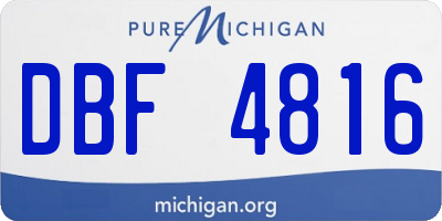 MI license plate DBF4816
