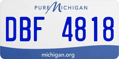MI license plate DBF4818