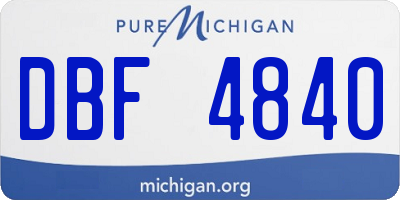 MI license plate DBF4840