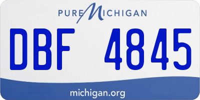 MI license plate DBF4845