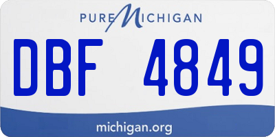 MI license plate DBF4849