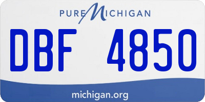 MI license plate DBF4850