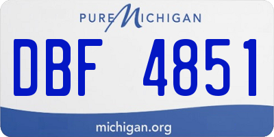 MI license plate DBF4851