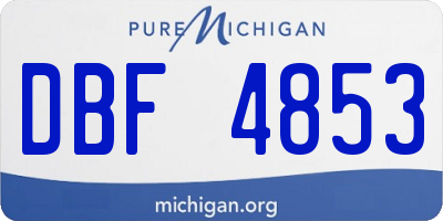 MI license plate DBF4853