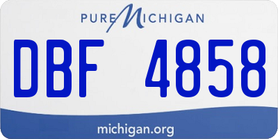 MI license plate DBF4858