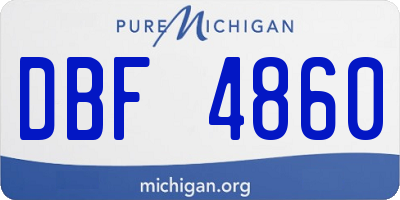 MI license plate DBF4860