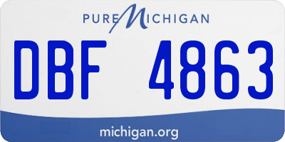MI license plate DBF4863