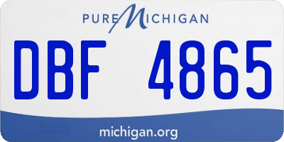 MI license plate DBF4865