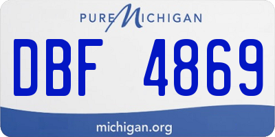 MI license plate DBF4869
