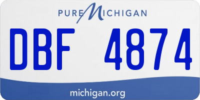 MI license plate DBF4874