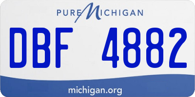 MI license plate DBF4882