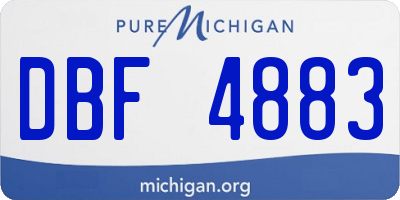 MI license plate DBF4883