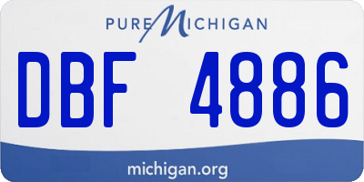 MI license plate DBF4886
