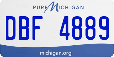 MI license plate DBF4889