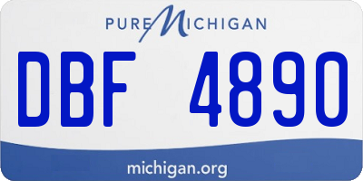 MI license plate DBF4890
