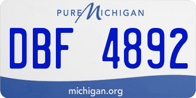 MI license plate DBF4892