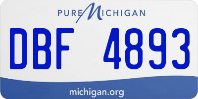 MI license plate DBF4893