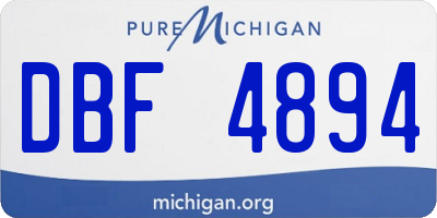 MI license plate DBF4894