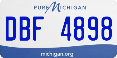 MI license plate DBF4898
