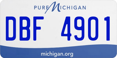 MI license plate DBF4901