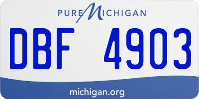 MI license plate DBF4903