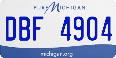 MI license plate DBF4904