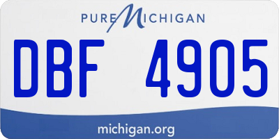 MI license plate DBF4905