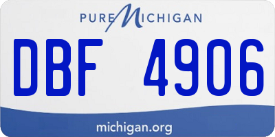 MI license plate DBF4906