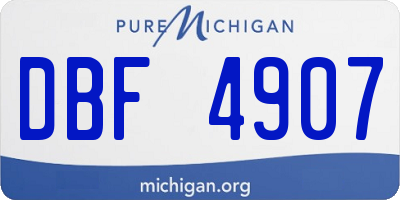 MI license plate DBF4907