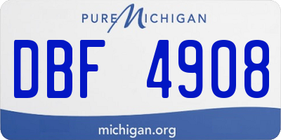 MI license plate DBF4908