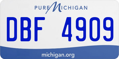 MI license plate DBF4909