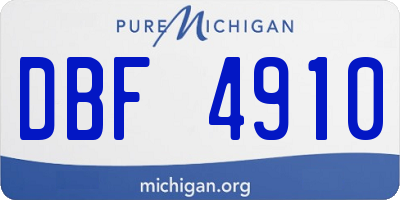 MI license plate DBF4910