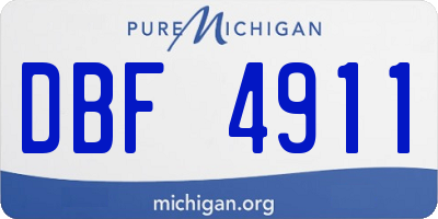 MI license plate DBF4911