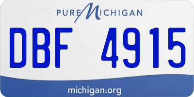 MI license plate DBF4915