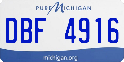 MI license plate DBF4916