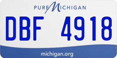 MI license plate DBF4918