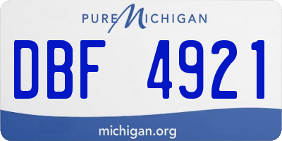 MI license plate DBF4921