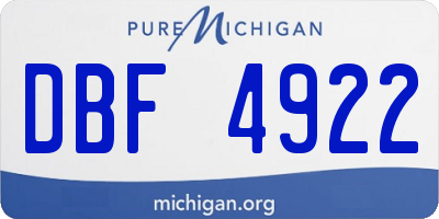 MI license plate DBF4922