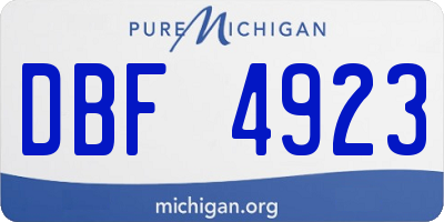 MI license plate DBF4923