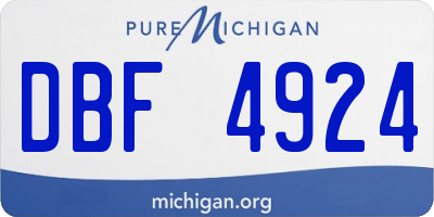 MI license plate DBF4924