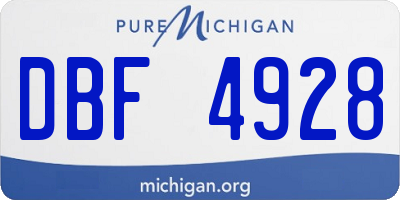 MI license plate DBF4928