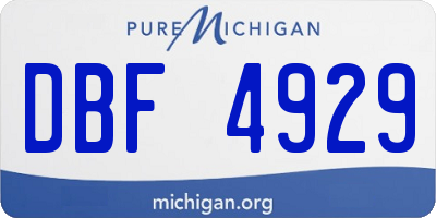 MI license plate DBF4929