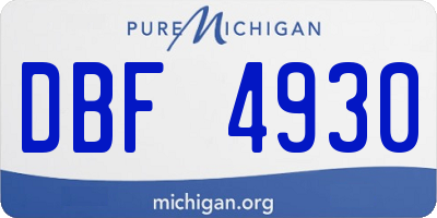 MI license plate DBF4930