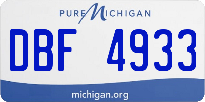MI license plate DBF4933